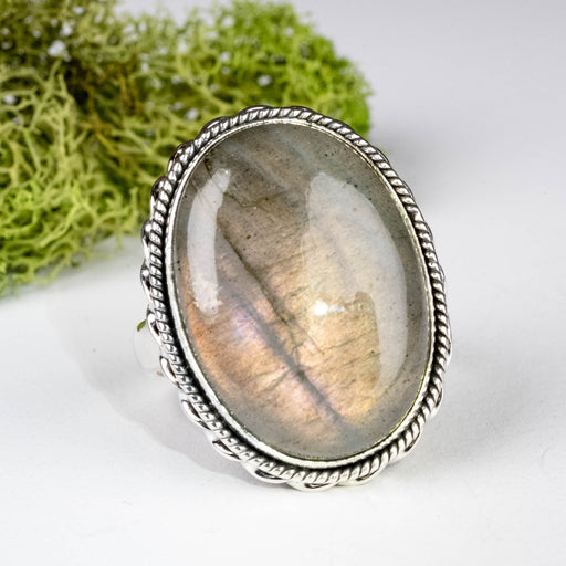 Labradorite Ring 25x19mm Size 10 .925 Silver - InnerVision Crystals