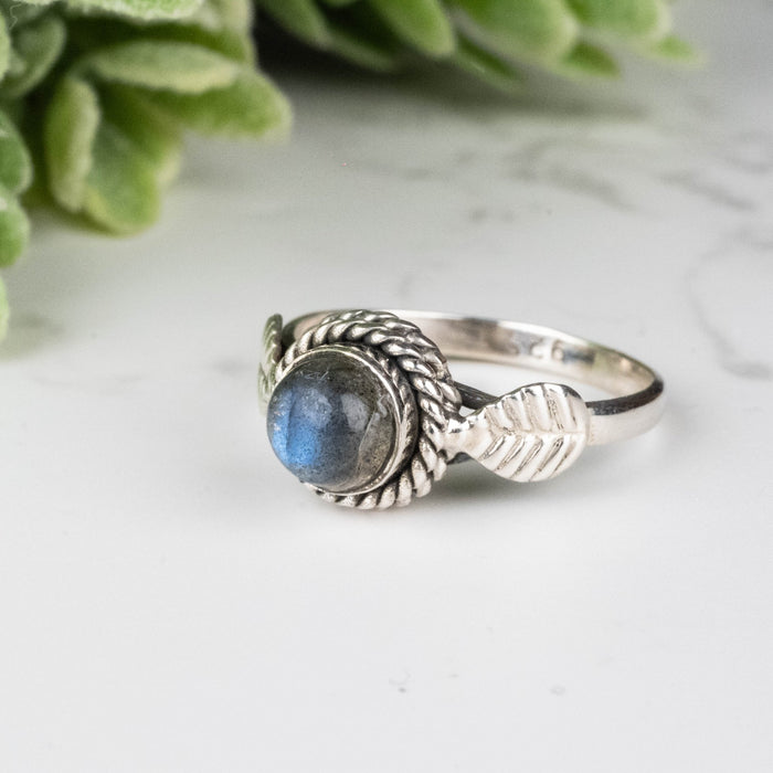 Labradorite Ring 5mm Size 4 - InnerVision Crystals
