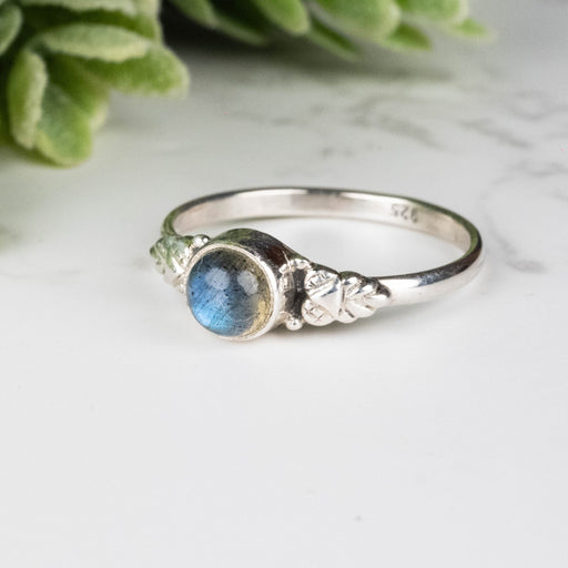 Labradorite Ring 5mm Size 7 - InnerVision Crystals