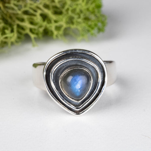Labradorite Ring 6mm Size 6 .925 Silver - InnerVision Crystals