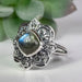 Labradorite Ring 7mm Size 7 .925 Silver - InnerVision Crystals