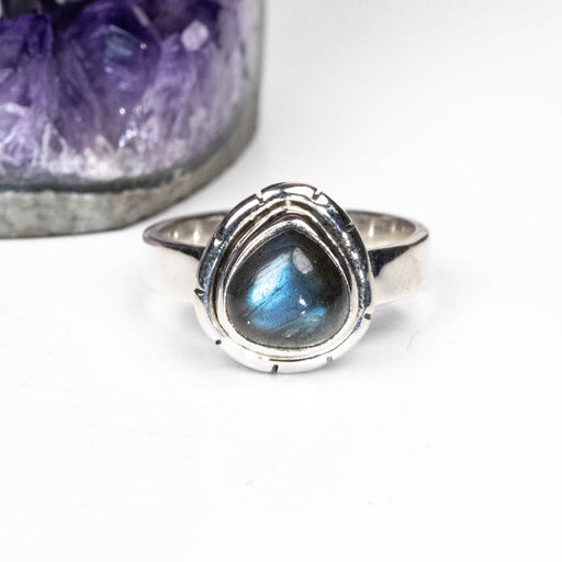 Labradorite Ring 7mm Size 7 - InnerVision Crystals