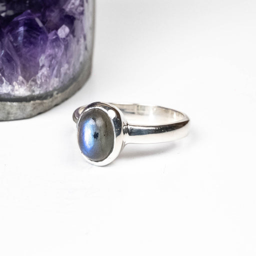 Labradorite Ring 7x5mm Size 6 - InnerVision Crystals