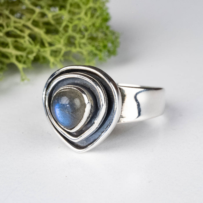 Labradorite Ring 7x6mm Size 6 .925 Silver - InnerVision Crystals