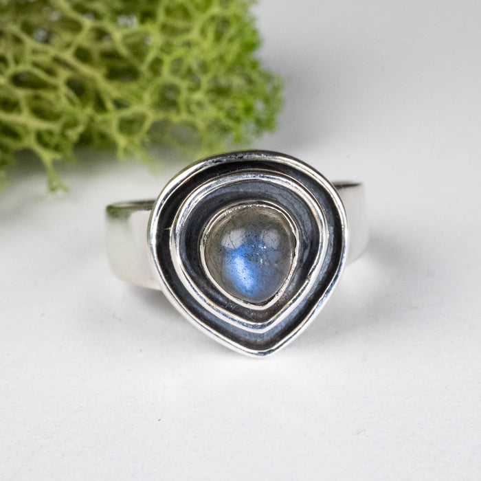 Labradorite Ring 7x6mm Size 6 .925 Silver - InnerVision Crystals