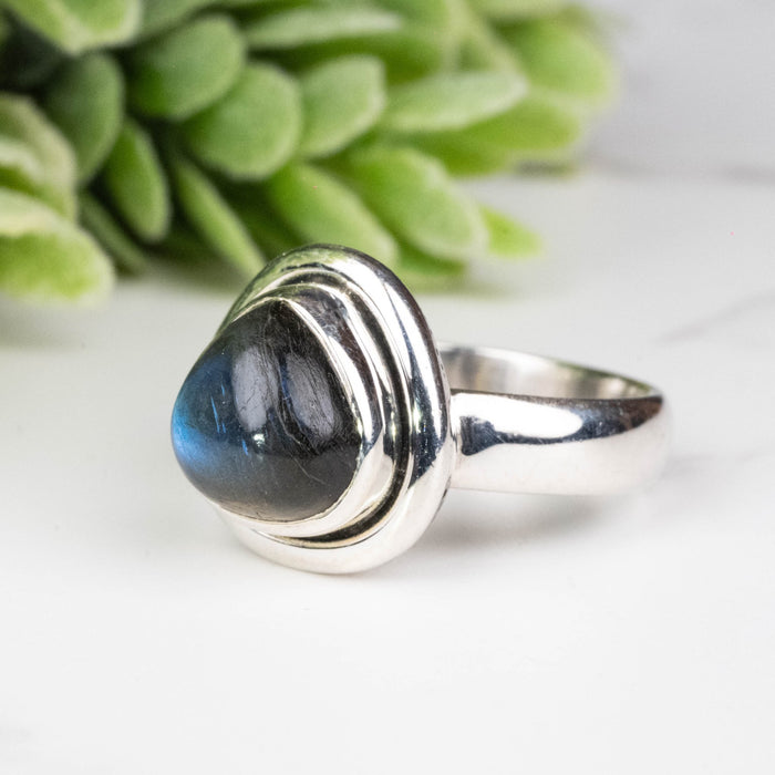 Labradorite Ring 8.5mm Size 4 - InnerVision Crystals