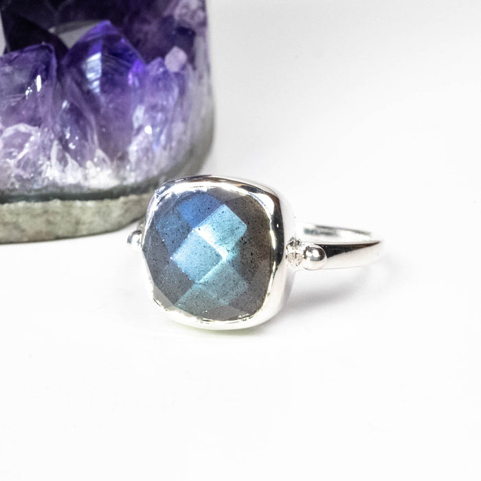 Labradorite Ring 9mm Size 7 - InnerVision Crystals