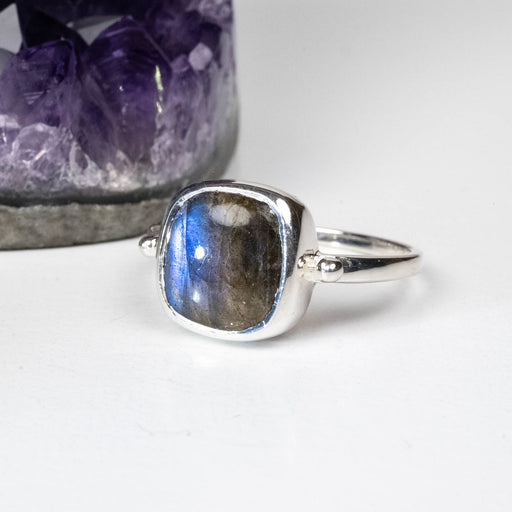 Labradorite Ring 9mm Size 8 - InnerVision Crystals