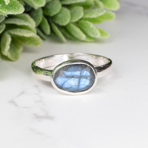 Labradorite Ring 9x7mm Size 9 - InnerVision Crystals