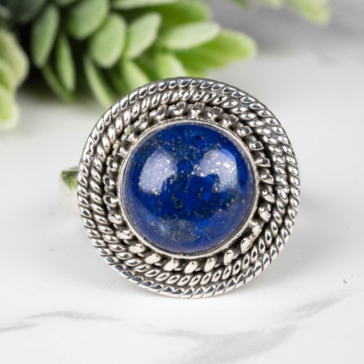 Lapis Lazuli Ring 10mm Size 8.5 - InnerVision Crystals