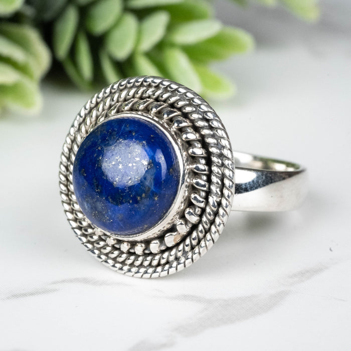 Lapis Lazuli Ring 10mm Size 8.5 - InnerVision Crystals
