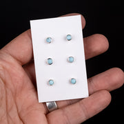 Larimar 4mm Earrings .925 Silver - InnerVision Crystals