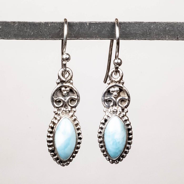 Larimar Earrings 10x5mm .925 Silver - InnerVision Crystals