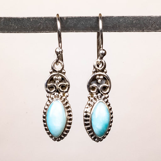 Larimar Earrings 10x5mm .925 Silver - InnerVision Crystals