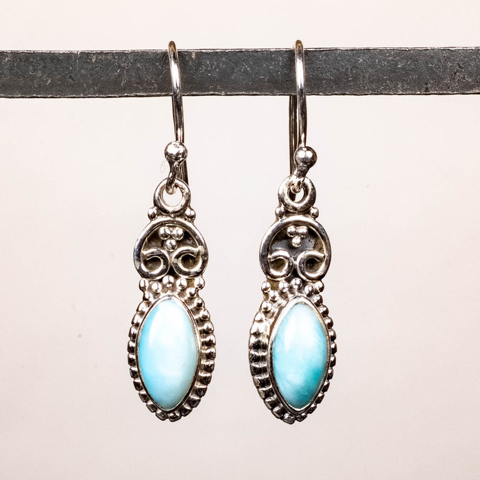 Larimar Earrings 10x5mm .925 Silver - InnerVision Crystals