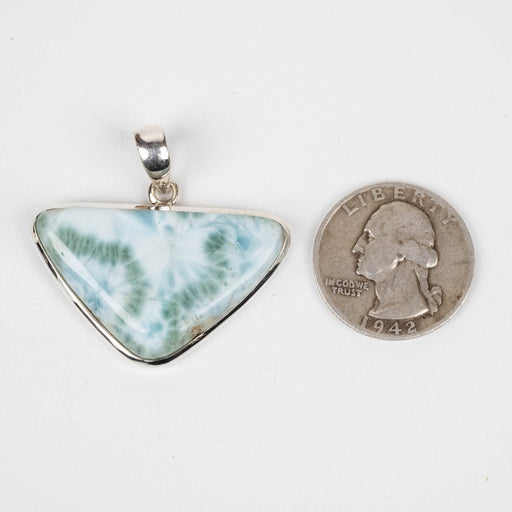 Larimar Pendant 12.76 g 36x38mm .925 Silver - InnerVision Crystals