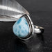 Larimar Ring 13mm Size 6 - InnerVision Crystals