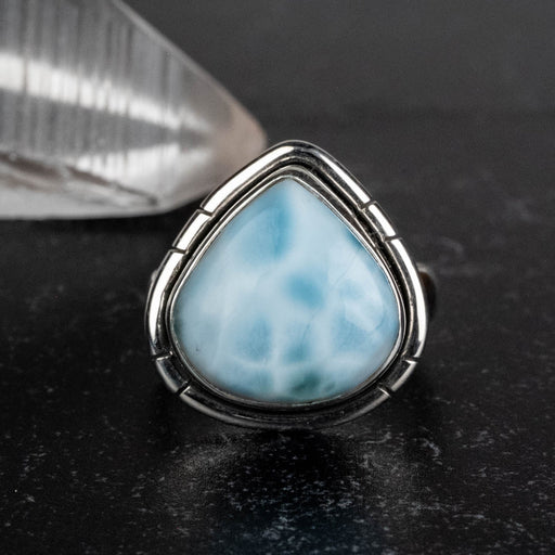 Larimar Ring 13mm Size 6 - InnerVision Crystals