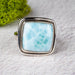Larimar Ring 14mm Size 8 .925 Silver - InnerVision Crystals