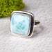 Larimar Ring 14mm Size 8 .925 Silver - InnerVision Crystals