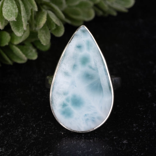 Larimar Ring 27x15mm Size 8 Adjustable - InnerVision Crystals