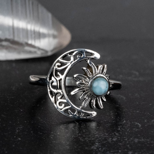 Larimar Ring 4mm Size 9 - InnerVision Crystals