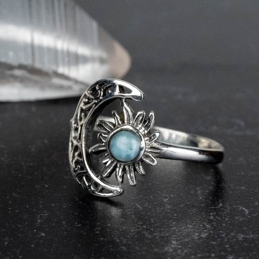 Larimar Ring 4mm Size 9 - InnerVision Crystals