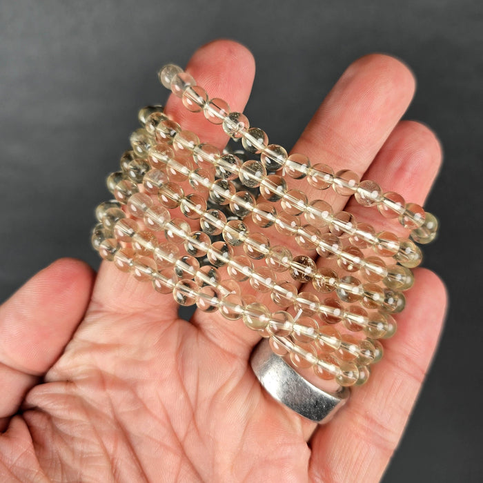 Libyan Desert Glass Bead Bracelet 6mm 7" - InnerVision Crystals