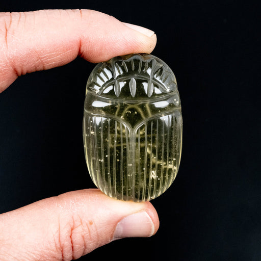 Libyan Desert Glass Scarab Carving 28.43 g 49x32mm - InnerVision Crystals