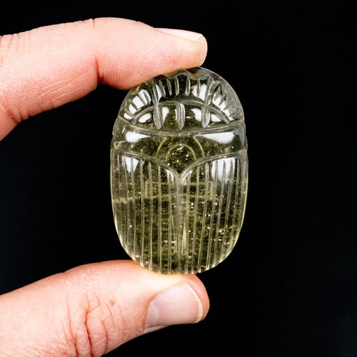 Libyan Desert Glass Scarab Carving 28.43 g 50x32mm - InnerVision Crystals