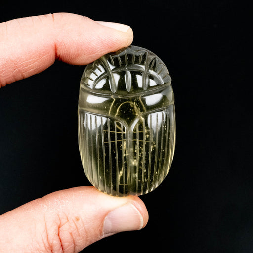 Libyan Desert Glass Scarab Carving 28.67 g 49x32mm - InnerVision Crystals