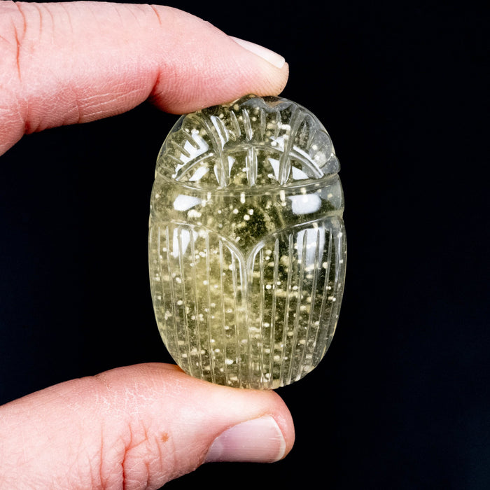 Libyan Desert Glass Scarab Carving 28.73 g 49x32mm - InnerVision Crystals