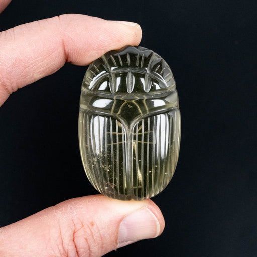 Libyan Desert Glass Scarab Carving 29.27 g 50x32mm - InnerVision Crystals