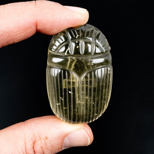 Libyan Desert Glass Scarab Carving 29.29 g 50x32mm - InnerVision Crystals