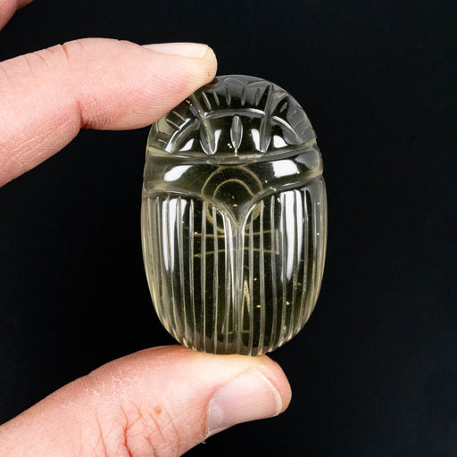 Libyan Desert Glass Scarab Carving 29.44 g 50x32mm - InnerVision Crystals