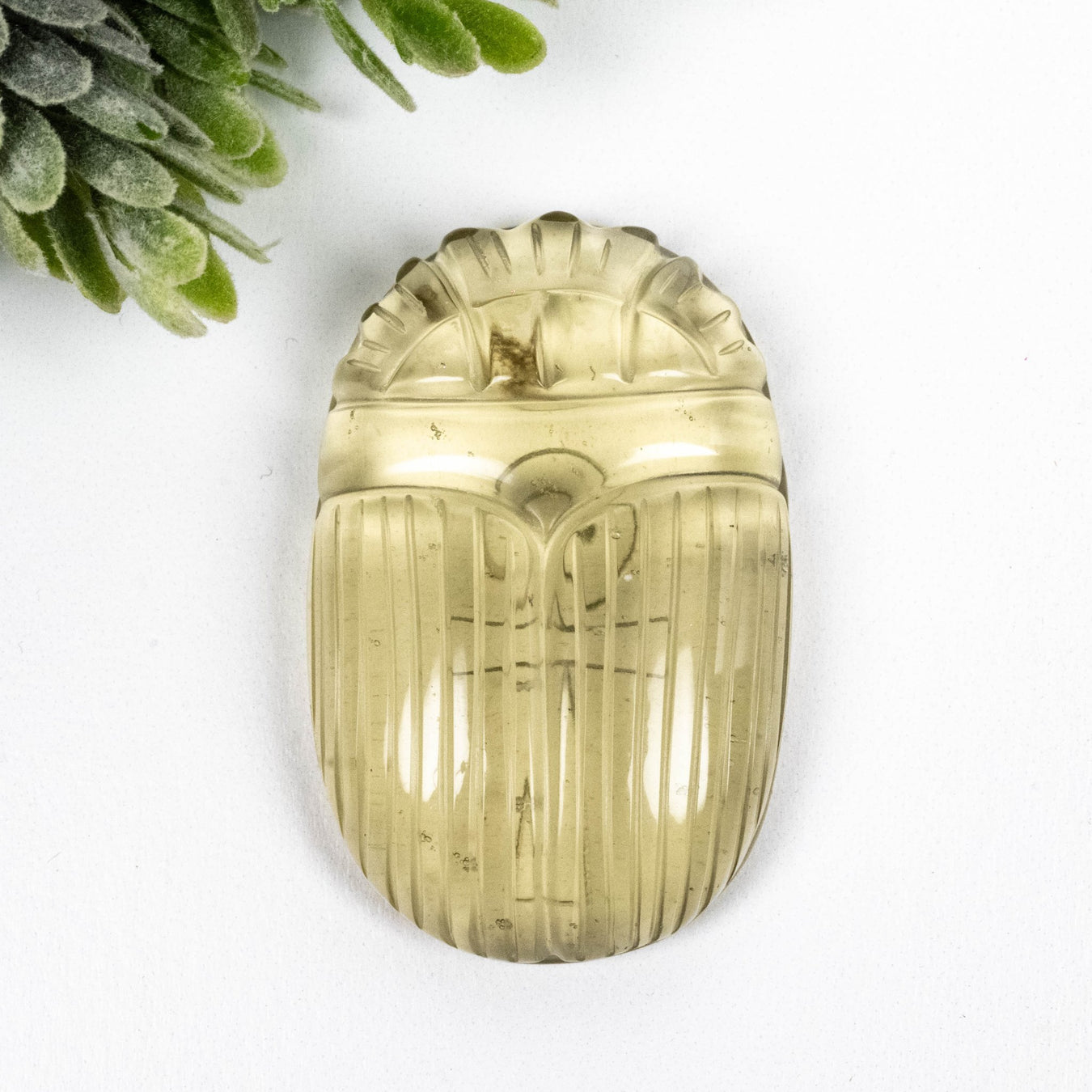 Libyan Desert Glass Scarab Carving 29.85 g 49x32mm - InnerVision Crystals
