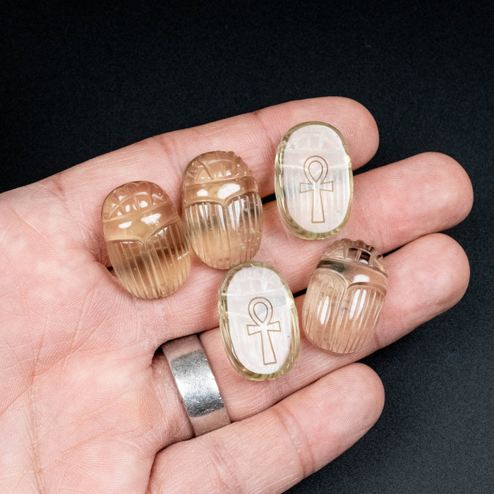 Libyan Desert Glass Scarab Gemstone Carving 25x16mm - InnerVision Crystals