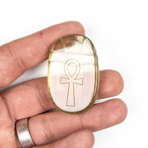 Libyan Desert Glass Scarab Gemstone Carving 27.50 g 49x32mm - InnerVision Crystals