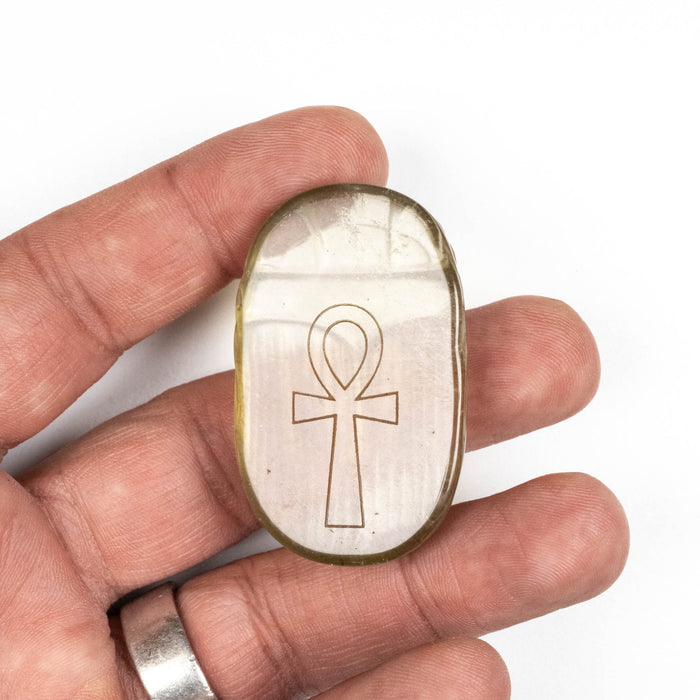 Libyan Desert Glass Scarab Gemstone Carving 28.04 g 49x31mm - InnerVision Crystals
