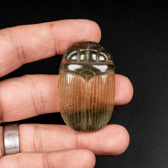 Libyan Desert Glass Scarab Gemstone Carving 28.04 g 49x31mm - InnerVision Crystals