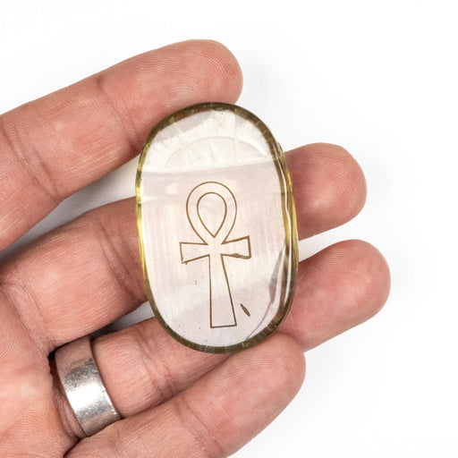 Libyan Desert Glass Scarab Gemstone Carving 28.35 g 49x31mm - InnerVision Crystals