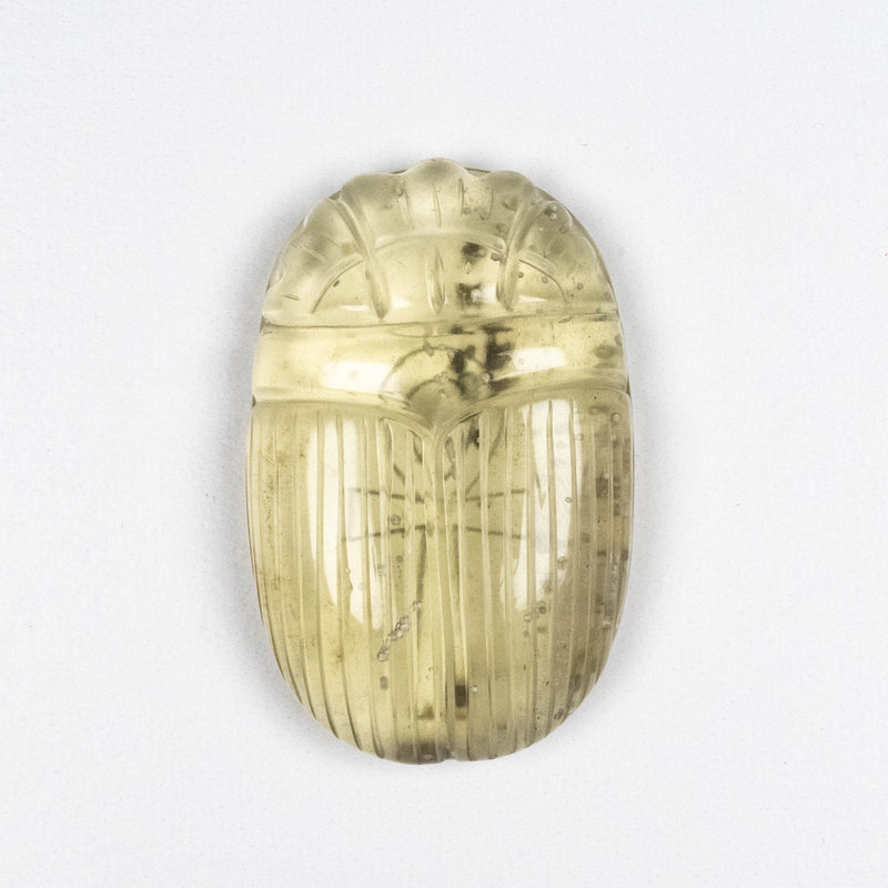 Libyan Desert Glass Scarab Gemstone Carving 28.72 g 49x31mm - InnerVision Crystals