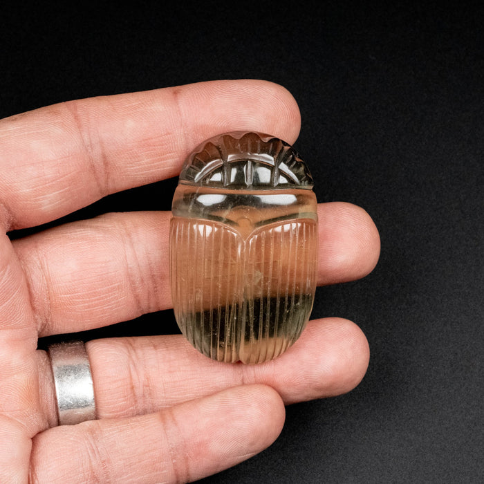 Libyan Desert Glass Scarab Gemstone Carving 29.34 g 49x32mm - InnerVision Crystals