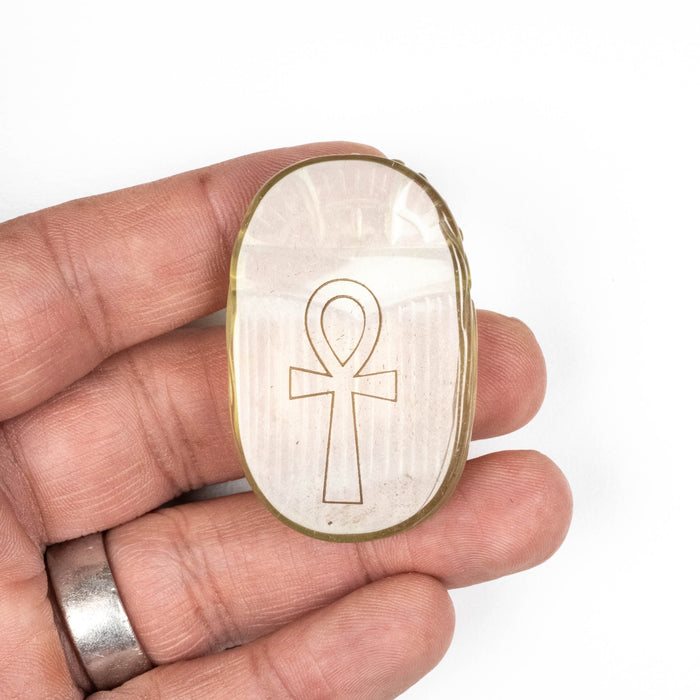 Libyan Desert Glass Scarab Gemstone Carving 29.36 g 49x32mm - InnerVision Crystals