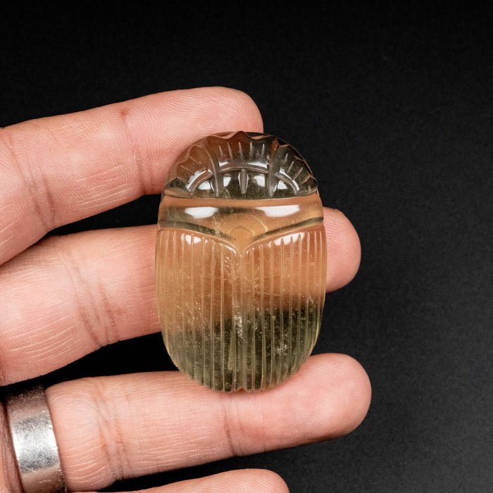 Libyan Desert Glass Scarab Gemstone Carving 29.36 g 49x32mm - InnerVision Crystals