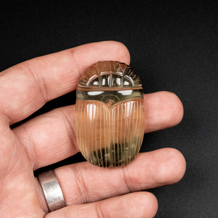 Libyan Desert Glass Scarab Gemstone Carving 29.55 g 49x32mm - InnerVision Crystals