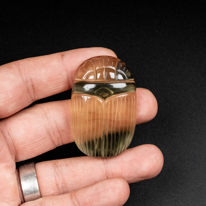 Libyan Desert Glass Scarab Gemstone Carving 29.56 g 49x32mm - InnerVision Crystals