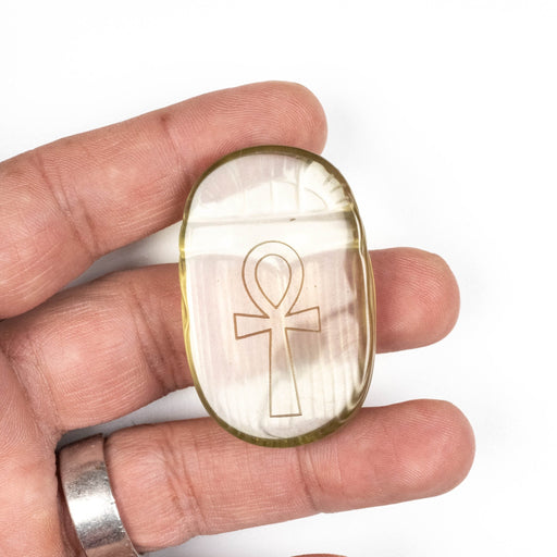 Libyan Desert Glass Scarab Gemstone Carving 29.56 g 49x32mm - InnerVision Crystals