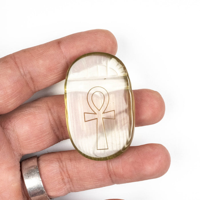Libyan Desert Glass Scarab Gemstone Carving 29.56 g 49x32mm - InnerVision Crystals