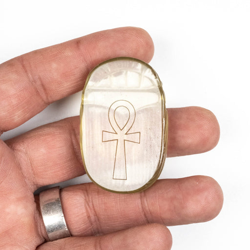 Libyan Desert Glass Scarab Gemstone Carving 29.76 g 49x32mm - InnerVision Crystals